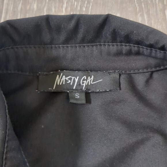 NWOT Nasty Gal Jumpsuit Women's Small Black Zippers Pockets Matrix Goth Cosplay - Picture 7 of 12